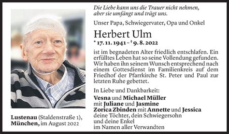 Todesanzeigen ulm 2023 - Neu-Ulmer Zeitung